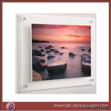 Transparent Square Wall Mounted High Grade Acrylic Photo Frame